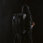 Synthetisch lederen rugzak met gewatteerd laptopvak 20L kleur zwart sfeerweegave