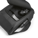 Synthetisch lederen rugzak met gewatteerd laptopvak 20L kleur zwart derde detail weergave