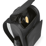 Synthetisch lederen rugzak met gewatteerd laptopvak 20L kleur zwart vierde detail weergave