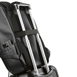 Synthetisch lederen rugzak met gewatteerd laptopvak 20L kleur zwart gedetailleerde weergave