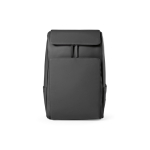 Synthetisch lederen rugzak met gewatteerd laptopvak 20L kleur zwart vooraanzicht