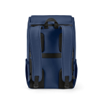 Synthetisch lederen rugzak met gewatteerd laptopvak 20L kleur blauw achter weergave