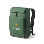 Synthetisch lederen rugzak met gewatteerd laptopvak 20L kleur groen