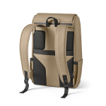 Synthetisch lederen rugzak met gewatteerd laptopvak 20L kleur camel tweede weergave