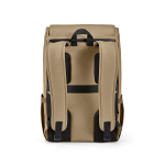 Synthetisch lederen rugzak met gewatteerd laptopvak 20L kleur camel achter weergave