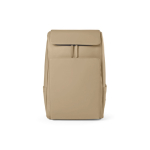 Synthetisch lederen rugzak met gewatteerd laptopvak 20L kleur camel vooraanzicht