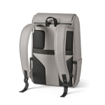 Synthetisch lederen rugzak met gewatteerd laptopvak 20L kleur lichtgrijs tweede weergave