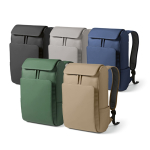 Synthetisch lederen rugzak met gewatteerd laptopvak 20L