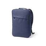 Laptoprugzak van synthetisch leer met gewatteerde rug 15,6” kleur blauw