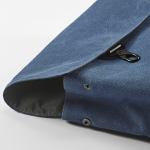 Rugzak van gerecycled katoen met details van kunstleer 25 L kleur blauw tweede detail weergave