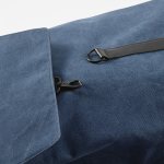Rugzak van gerecycled katoen met details van kunstleer 25 L kleur blauw vierde detail weergave