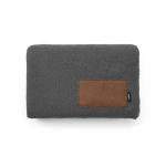 Deken van wol en gerecycled plastic met logopatch 270 g/m² kleur donkergrijs vooraanzicht
