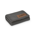 Deken van wol en gerecycled plastic met logopatch 270 g/m² kleur donkergrijs