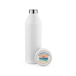 Fles van gerecycled roestvrij staal met ledindicatoren 650 ml kleur wit