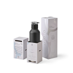 Dubbelwandige fles van gerecycled staal met wielvormige dop 750 ml kleur zwart vierde weergave