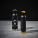 Dubbelwandige fles van gerecycled staal met wielvormige dop 750 ml