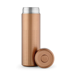 Dubbelwandige fles van gerecycled roestvrij staal 500 ml kleur brons vooraanzicht