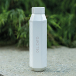 Lekvrije zeshoekige fles van gerecycled roestvrij staal 500 ml kleur wit