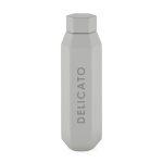 Lekvrije zeshoekige fles van gerecycled roestvrij staal 500 ml kleur grijs