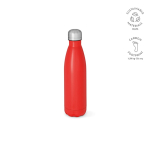 Gerecyclede roestvrij stalen fles met lekvrije dop 500ml kleur rood