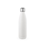 Gerecyclede roestvrij stalen fles met lekvrije dop 500ml kleur wit achter weergave