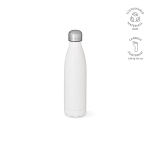 Gerecyclede roestvrij stalen fles met lekvrije dop 500ml kleur wit