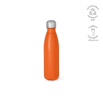 Gerecyclede roestvrij stalen fles met lekvrije dop 500ml kleur oranje