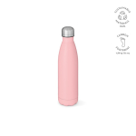 Gerecyclede roestvrij stalen fles met lekvrije dop 500ml kleur roze