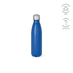 Gerecyclede roestvrij stalen fles met lekvrije dop 500ml kleur koningsblauw
