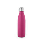 Gerecyclede roestvrij stalen fles met lekvrije dop 500ml kleur fuchsia achter weergave