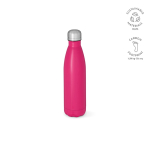 Gerecyclede roestvrij stalen fles met lekvrije dop 500ml kleur fuchsia