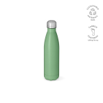 Gerecyclede roestvrij stalen fles met lekvrije dop 500ml kleur pastel groen