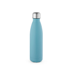 Gerecyclede roestvrij stalen fles met lekvrije dop 500ml kleur lichtblauw achter weergave