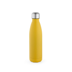 Gerecyclede roestvrij stalen fles met lekvrije dop 500ml kleur donkergeel vooraanzicht