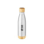 Gerecyclede stalen fles met dubbele wand en bamboe dop 500 ml hoofdweergave