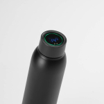 Lekvrije fles van gerecycled staal met draadloos opladen 610 ml kleur zwart tweede weergave