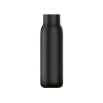 Lekvrije fles van gerecycled staal met draadloos opladen 610 ml kleur zwart vooraanzicht