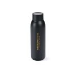 Lekvrije fles van gerecycled staal met draadloos opladen 610 ml kleur zwart