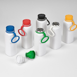 Fles van gerecycled roestvrij staal met 360°-drukdop 750 ml sfeerweegave