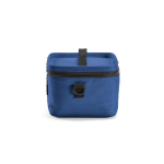 Koeltas van gerecycled plastic met dubbele draaggreep 7,5 L kleur blauw zijaanzicht