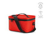 Koeltas van gerecycled plastic met dubbele draaggreep 7,5 L kleur rood