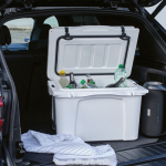 Koelbox van gerecycled kunststof met dubbele wand 35 L kleur wit tweede sfeerweergave