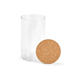 Voorraadpot van borosilicaatglas met kurken deksel 1 L kleur doorzichtig tweede weergave