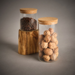 Voorraadpot van borosilicaatglas met kurken deksel 1 L kleur doorzichtig tweede sfeerweergave