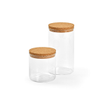Keukenpot van borosilicaatglas met kurken deksel 500 ml kleur doorzichtig vierde weergave