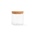 Keukenpot van borosilicaatglas met kurken deksel 500 ml kleur doorzichtig vooraanzicht