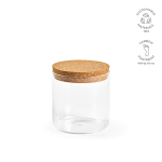 Keukenpot van borosilicaatglas met kurken deksel 500 ml kleur doorzichtig