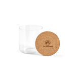 Keukenpot van borosilicaatglas met kurken deksel 500 ml kleur doorzichtig