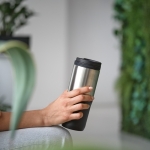 Lekvrije thermosfles van roestvrij staal met keramische coating 600ml kleur zwart sfeerweegave