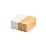 Set van 4 verfijnde bamboe en marmeren onderzetters voor de tafel kleur naturel tweede weergave